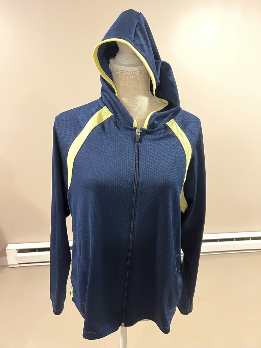 Champion Navy & Yellow Hooded Zip Jacket